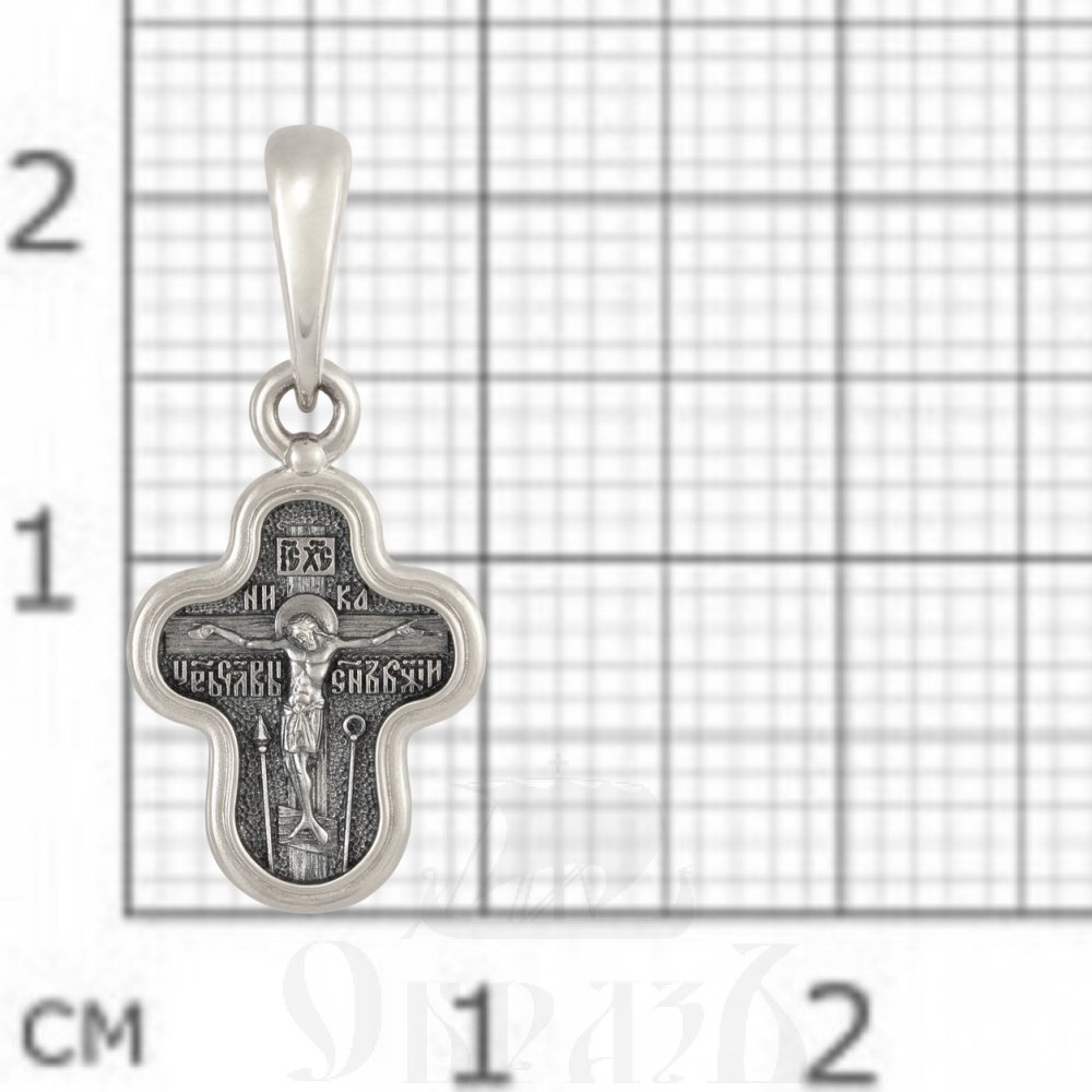 крест «распятие христово. семистрельная икона богородицы», золото 585 проба белое (арт. 201.663-3)