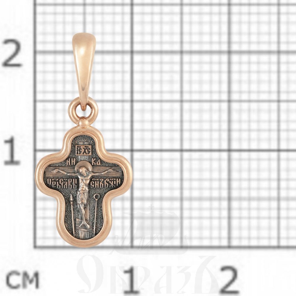 крест «распятие христово. семистрельная икона богородицы», золото 585 проба красное (арт. 201.663-1)