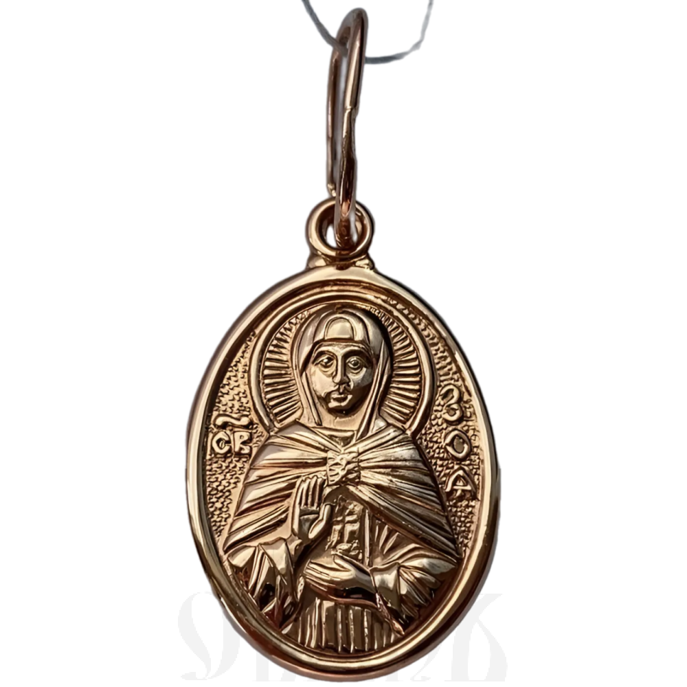 нательная икона святая мученица зоя атталийская золото 585 пробы красное (артикул 25-148)