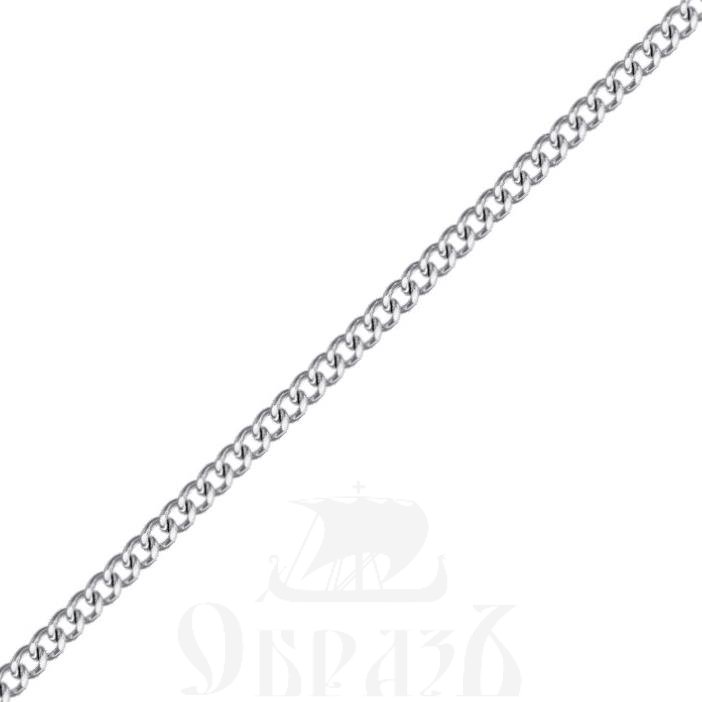 цепь плетение "гурмет" серебро 925 пробы с родиевым покрытием (арт. нц 22-002-3 d0,40)