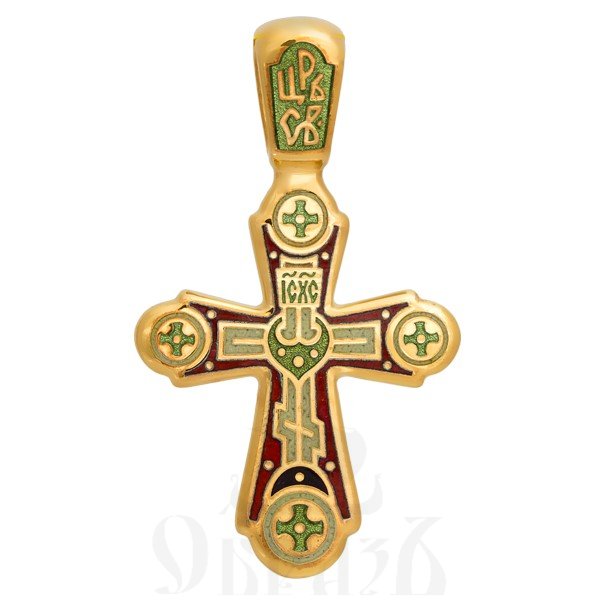 крест «голгофа. свет христов просвещает всех», серебро 925 проба с золочением и эмалью (арт. 103.018)
